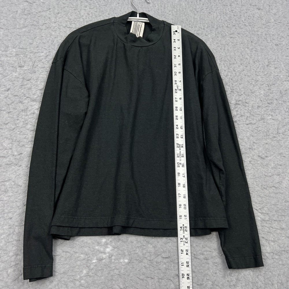 Free People Top Women's Large Black Hemp Organic Mock Lightweight‎ Stretch Shirt - Picture 6 of 10